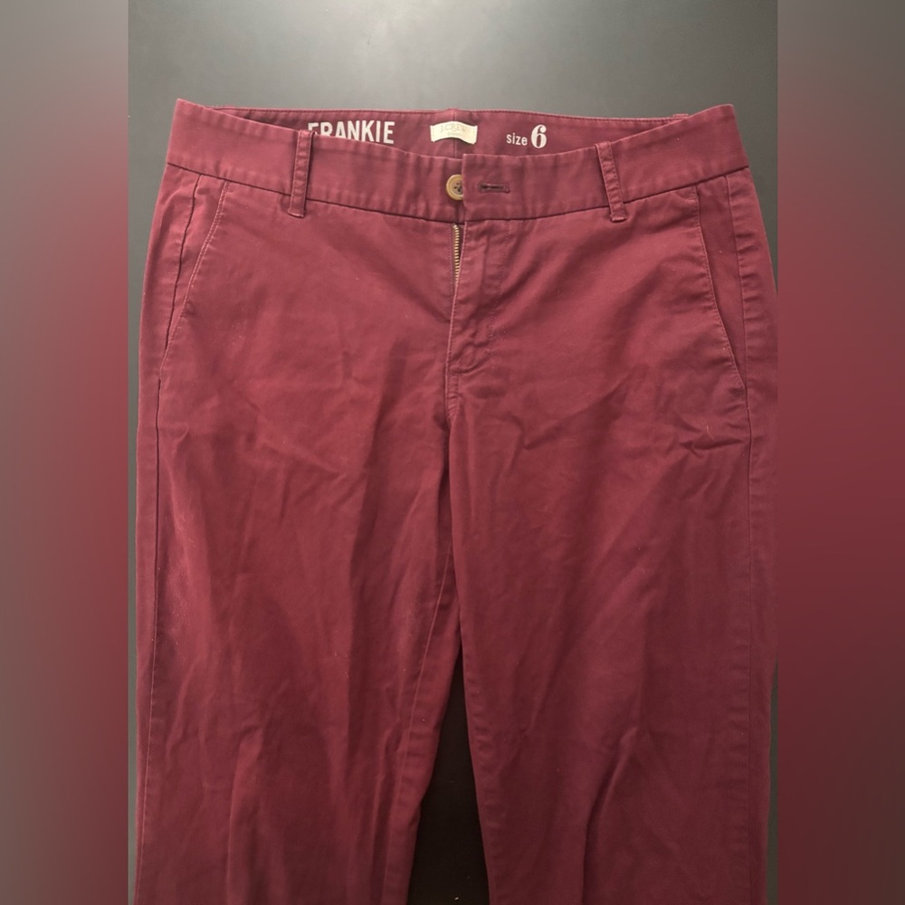 J. Crew Frankie Burgundy Chino Pants Size 6